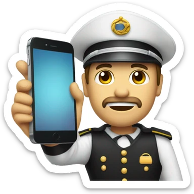 Emoji for an iOS app release captain holding a phone sticker