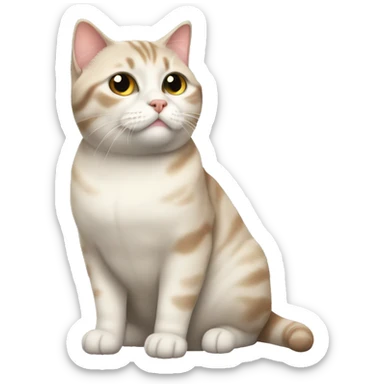 American short hair cat fat sticker