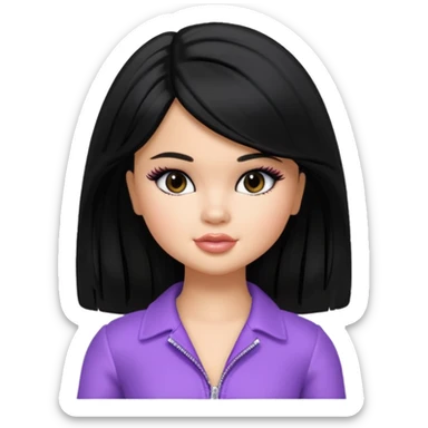 selena gomez as pretty bratz baddie, black hair sticker