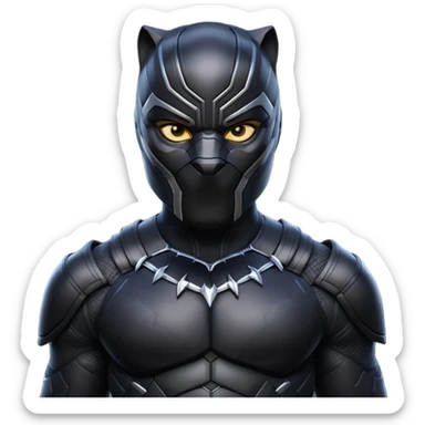 black panther marvel superhero full mask upper body shot sticker