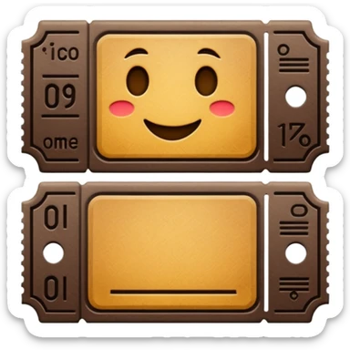 ticket without text dark brown colored sticker