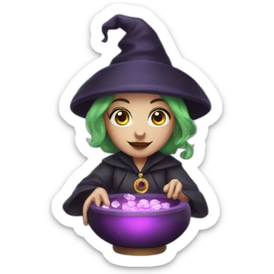 fortune teller witch sticker