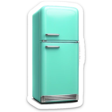 Realistic isolated tiffany blue vintage retro fridge sticker