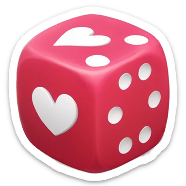 Dice with hearts sticker