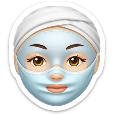 a white skincare beauty mask pack for face, made with cloth, without face sticker