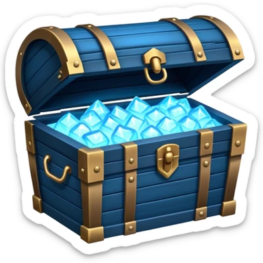 open treasure chest blue glowing sticker