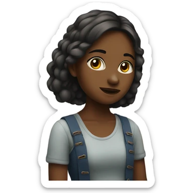 A girl near the river on a summer evening sticker