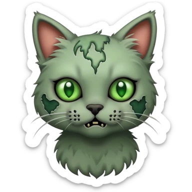 cute zombie cat sticker