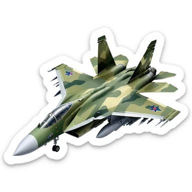 SU-35 Jet - Sukhoi (Model Year: 2020) (Iconic colour: Camouflage green) sticker