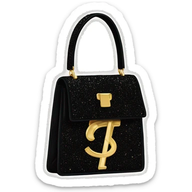 black glitter YSL bag sticker