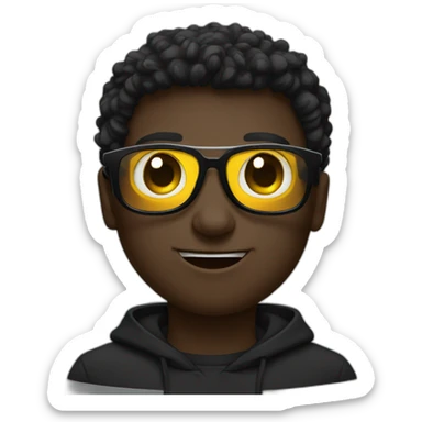 Black sunglasses Funny expression. Wear a black sweatshirt sticker