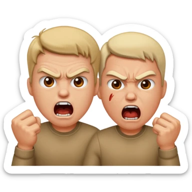 two people yelling at each other sticker