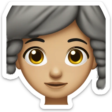 Isabelle Cazares, a mexican girl with light skin, black hair and freckles  sticker