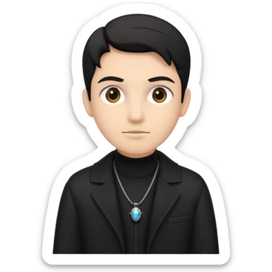 time traveler in black clothes sticker