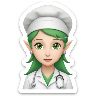 elf nurse with nurse hat sticker