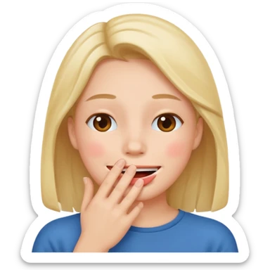 covering mouth blushing smile sticker