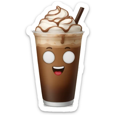 Smiling iced mocha sticker