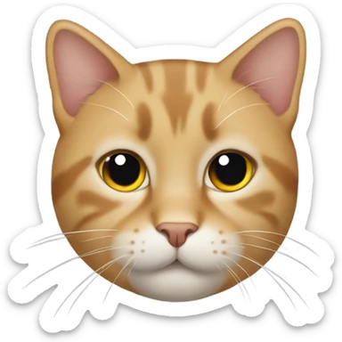 un emoji de un gato con boca recta sticker