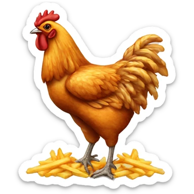 pollo asado con papas fritas sticker