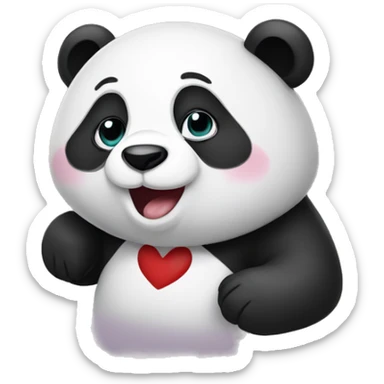 Panda with hearts for eyes  sticker