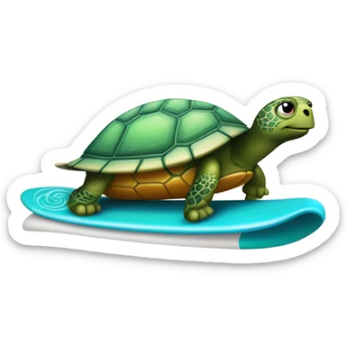 Turtle on a surfboard sticker