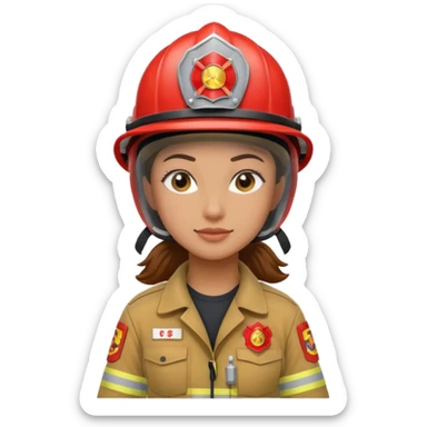 women Firefighter wearing helmets sticker
