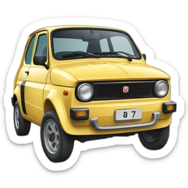 comic drawing of Fiat 126P sticker