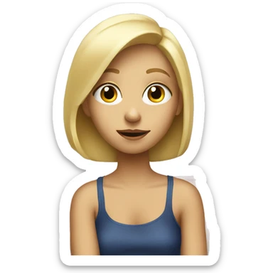blonde girl watching tv sticker