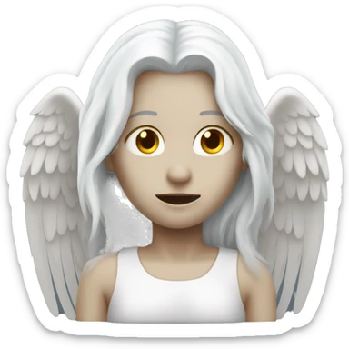 dead angel with white hair sticker