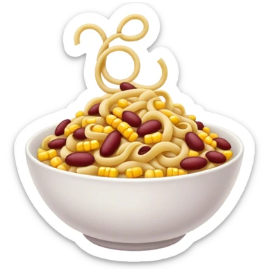 Noodles with kidneybeans and corn sticker