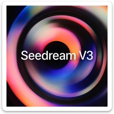 remake this and make "Seedream V3" bit bigger sticker