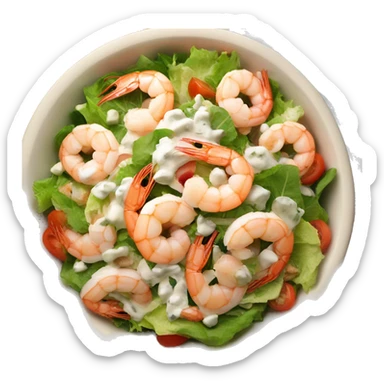 shrimp salad with ranch on tp sticker
