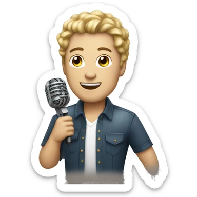 white man singer with microphone sticker