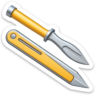 generate me a metalic cutter sticker