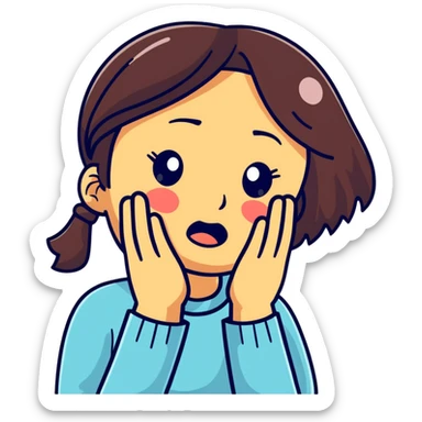 AI woman crying sticker