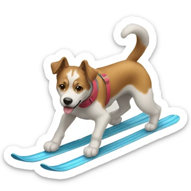 Un chien qui fait du ski sticker