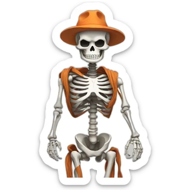 Skeleton posing like goku sticker