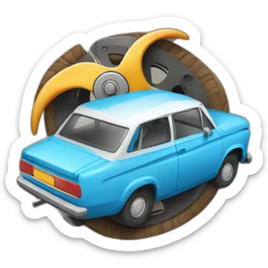 hawaian tshirt with a loading spinner sticker