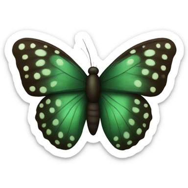 Dark green butterfly with dark brown dots  sticker