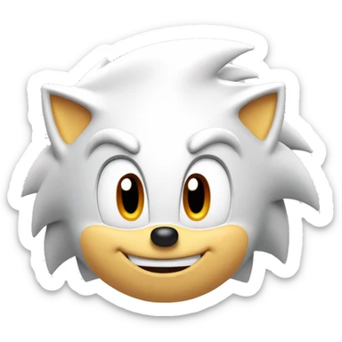 Sonic the hedgehog face, he is smiling  sticker