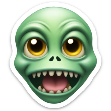 alien twisting its mouth sticker