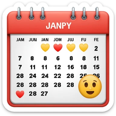 January calendar flat emojy style just writte Jan 2026 sticker