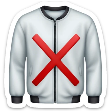 clothes crossed out with a red x sticker