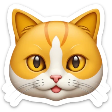 Tüylü ful beyaz Kedi sticker