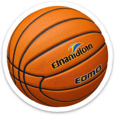 Crea un balón de basket negro con rayas blancas sticker