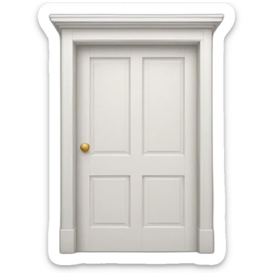 closed white door sticker