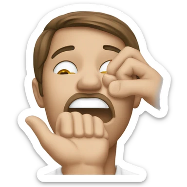 face with hand over mouth combined with saluting face sticker
