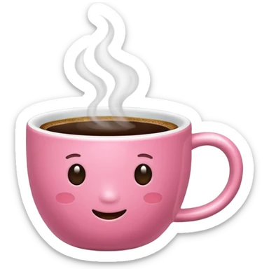A pink cup of coffee sticker