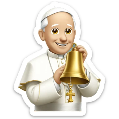 pope francis ringing bell sticker
