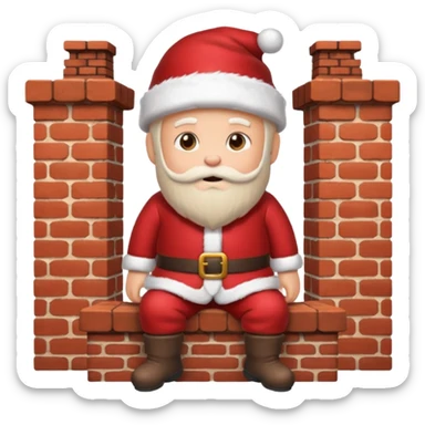 Cristmas male sit down on a chimney sticker